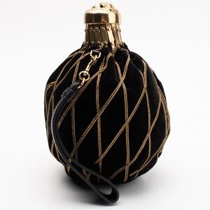 Moschino Couture Lion Face Velvet Clutch Bag